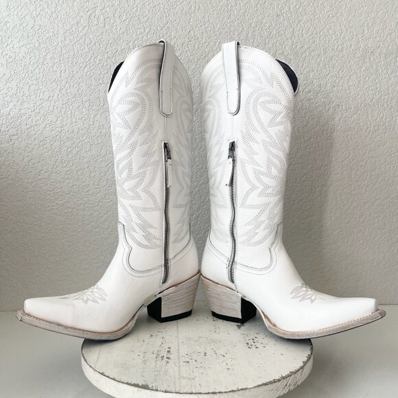 Lane MEGAN MORONEY Smokeshow Cowboy Boots Womens 9.5 White Western Cowgirl Tall - Picture 8 of 16